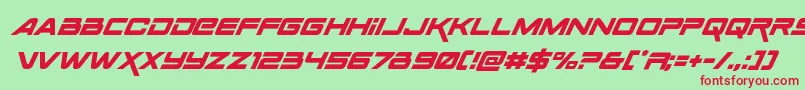 Spacerangersuperital Font – Red Fonts on Green Background