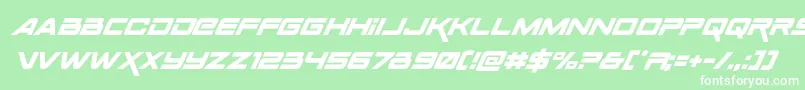 Spacerangersuperital Font – White Fonts on Green Background