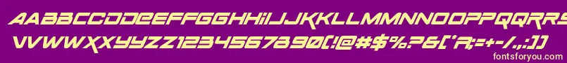 Spacerangersuperital Font – Yellow Fonts on Purple Background