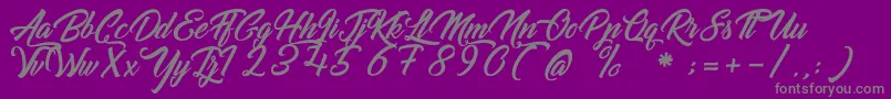 GoldfingerKingdom Font – Gray Fonts on Purple Background