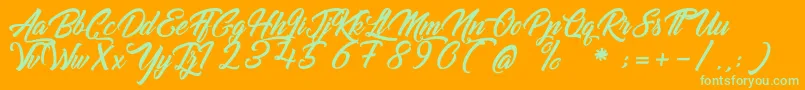 fuente GoldfingerKingdom – Fuentes Verdes Sobre Fondo Naranja