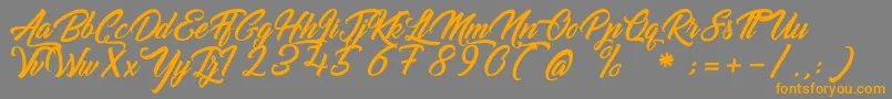 GoldfingerKingdom Font – Orange Fonts on Gray Background
