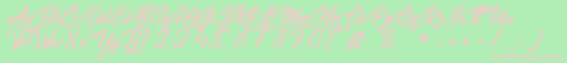 GoldfingerKingdom Font – Pink Fonts on Green Background