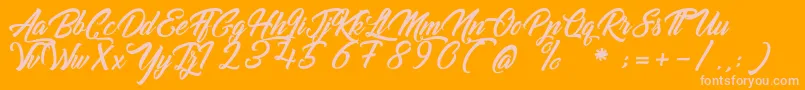 GoldfingerKingdom Font – Pink Fonts on Orange Background