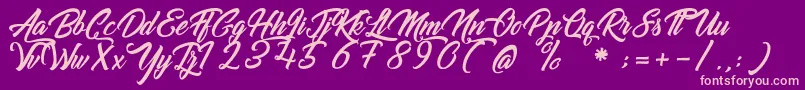 GoldfingerKingdom Font – Pink Fonts on Purple Background