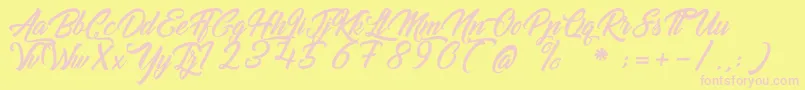GoldfingerKingdom Font – Pink Fonts on Yellow Background