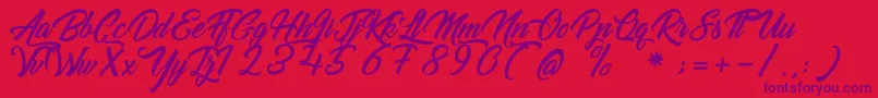 GoldfingerKingdom Font – Purple Fonts on Red Background