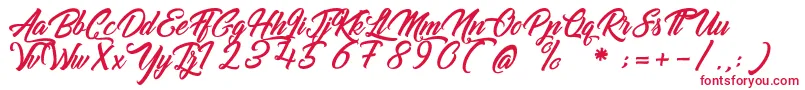 GoldfingerKingdom Font – Red Fonts on White Background