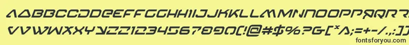 4114blasterv2superital Font – Black Fonts on Yellow Background