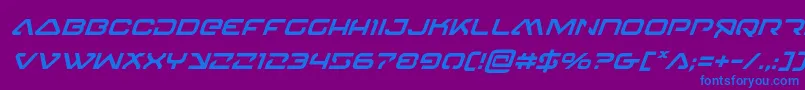 4114blasterv2superital Font – Blue Fonts on Purple Background