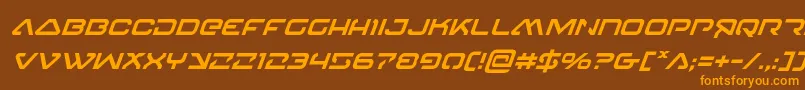 4114blasterv2superital Font – Orange Fonts on Brown Background