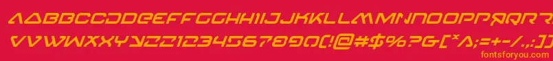 4114blasterv2superital Font – Orange Fonts on Red Background