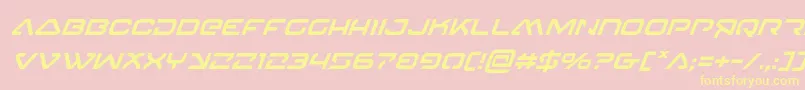 4114blasterv2superital Font – Yellow Fonts on Pink Background