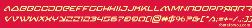 4114blasterv2superital Font – Yellow Fonts on Red Background