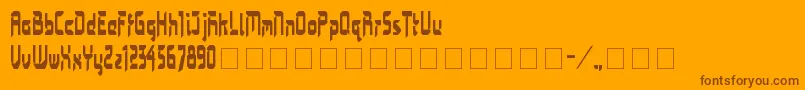 Bimasakti Font – Brown Fonts on Orange Background