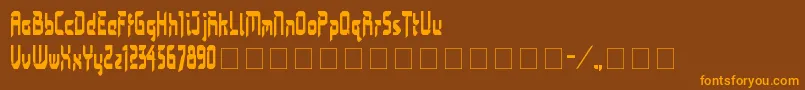 Bimasakti Font – Orange Fonts on Brown Background