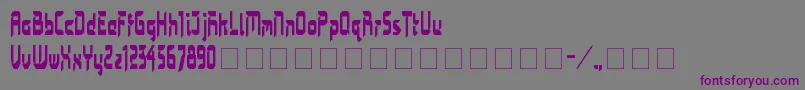 フォントBimasakti – 紫色のフォント、灰色の背景