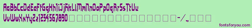 Bimasakti-fontti – violetit fontit vihreällä taustalla