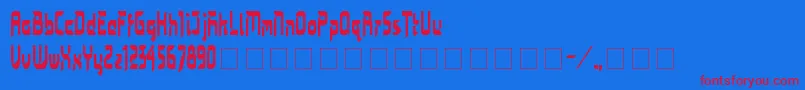 Bimasakti Font – Red Fonts on Blue Background