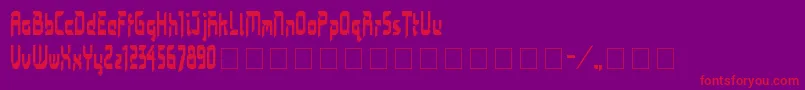 フォントBimasakti – 紫の背景に赤い文字