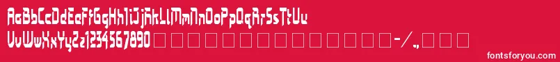 フォントBimasakti – 赤い背景に白い文字
