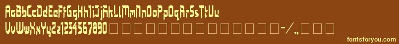 Bimasakti-fontti – keltaiset fontit ruskealla taustalla