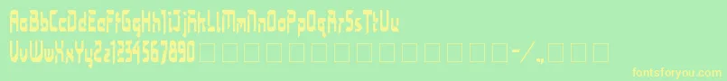 Weitere Informationen zur Bimasakti-Schriftart Bimasakti-Schriftart – Gelbe Schriften auf grünem Hintergrund