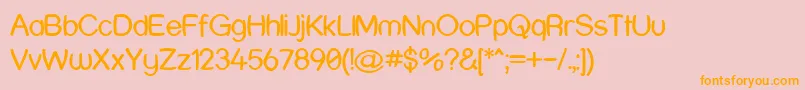 フォントStreetHumouresque – オレンジの文字がピンクの背景にあります。