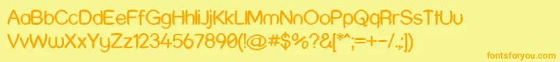 フォントStreetHumouresque – オレンジの文字が黄色の背景にあります。