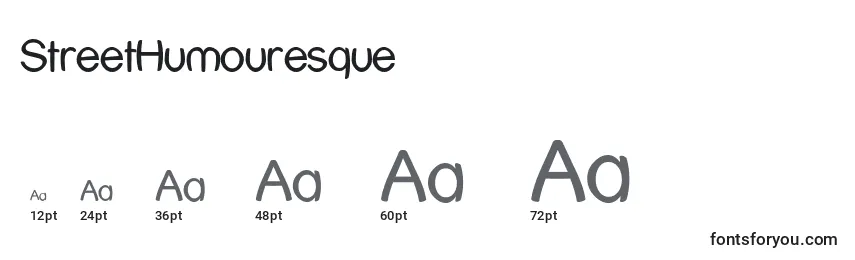 StreetHumouresque Font Sizes