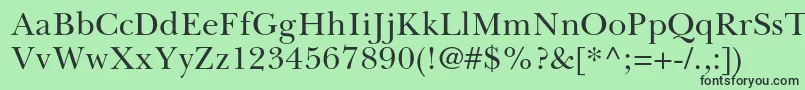 フォントBaskervillecyrltstdUpright – 緑の背景に黒い文字