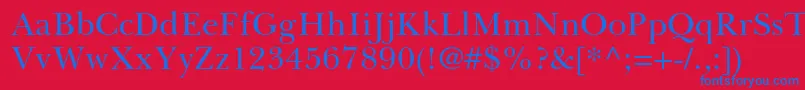 BaskervillecyrltstdUpright Font – Blue Fonts on Red Background