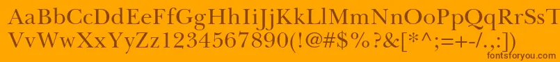 Шрифт BaskervillecyrltstdUpright – коричневые шрифты на оранжевом фоне