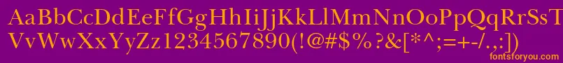 BaskervillecyrltstdUpright Font – Orange Fonts on Purple Background