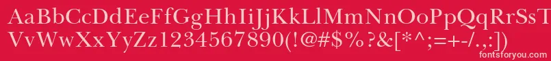 BaskervillecyrltstdUpright Font – Pink Fonts on Red Background