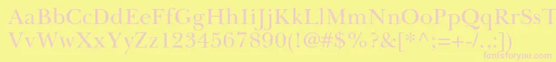 BaskervillecyrltstdUpright Font – Pink Fonts on Yellow Background