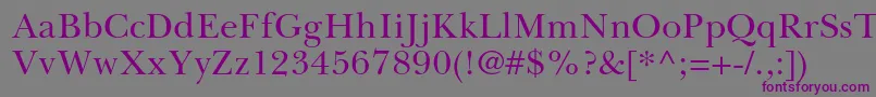 Шрифт BaskervillecyrltstdUpright – фиолетовые шрифты на сером фоне