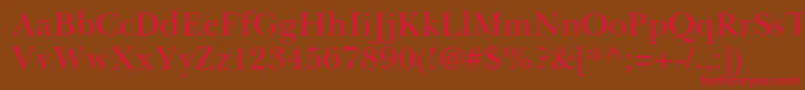Шрифт BaskervillecyrltstdUpright – красные шрифты на коричневом фоне