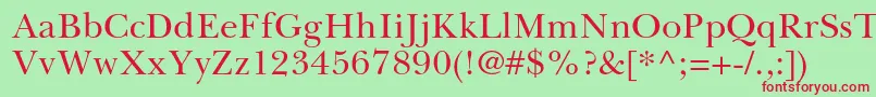 BaskervillecyrltstdUpright Font – Red Fonts on Green Background