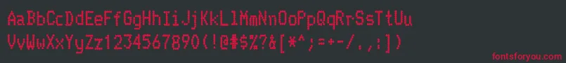 TelidoninkhvRegular-Schriftart – Rote Schriften auf schwarzem Hintergrund