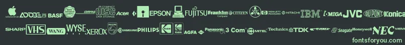 フォントEllo ffy – 黒い背景に緑の文字