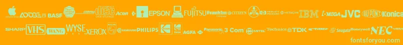 Ello ffy-fontti – vihreät fontit oranssilla taustalla