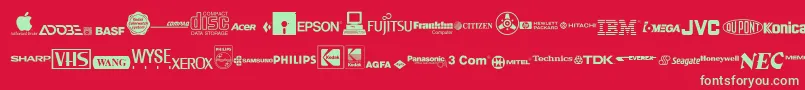 Ello ffy Font – Green Fonts on Red Background