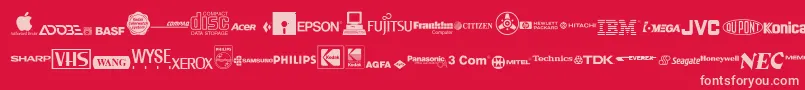 Ello ffy Font – Pink Fonts on Red Background