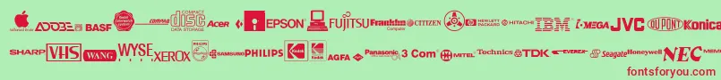 Ello ffy Font – Red Fonts on Green Background