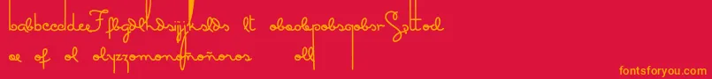 Masanascript5extras Font – Orange Fonts on Red Background
