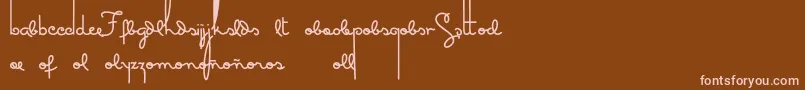 Masanascript5extras-Schriftart – Rosa Schriften auf braunem Hintergrund