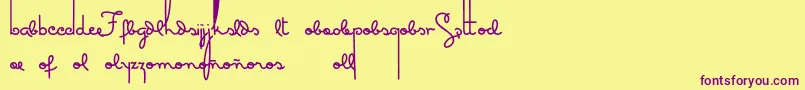 Masanascript5extras Font – Purple Fonts on Yellow Background
