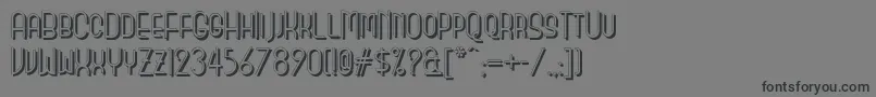 フォントMonicassalonshadownf – 黒い文字の灰色の背景