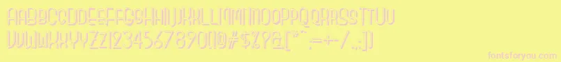 Monicassalonshadownf-Schriftart – Rosa Schriften auf gelbem Hintergrund
